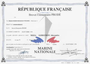 Alexandre GODEFROY - Marine Nationale - Brevet Élémentaire PRODÉ