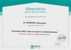 Alexandre GODEFROY – Orsys – Exchange 2016
