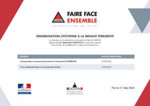 Alexandre GODEFROY – Attestation Vigipirate