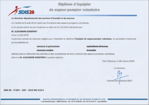 Diplôme - SPV - SAP - Secours à personnes